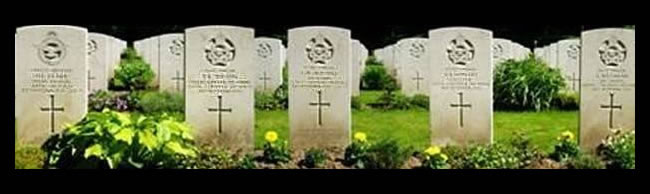 graves of 5 crew shot down over Germany