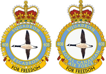French and english versions of 408 Squadron, Goose squadron Logo