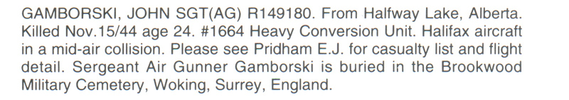 john gamborski from they shall grow nnot old memorial book