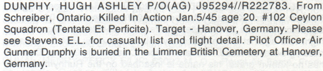 Cook entry from the they shall grow not old memory book