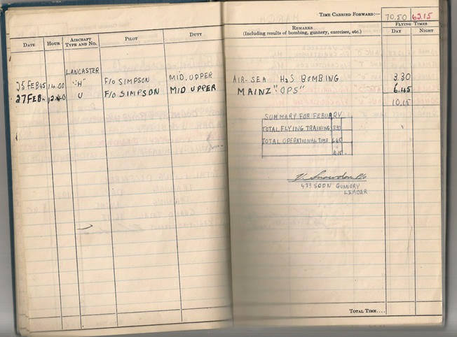 WHp flight book February 1945